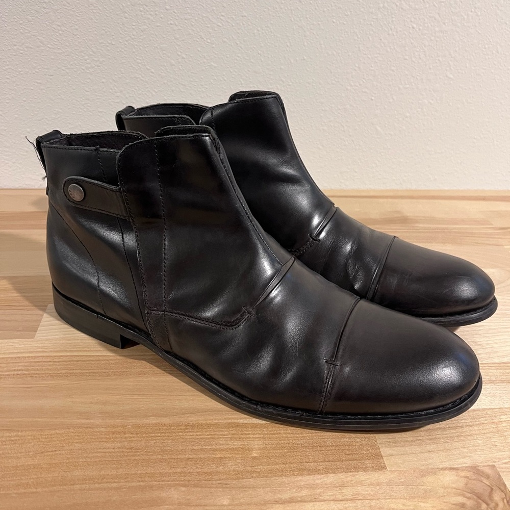 John Varvatos Dark Brown Leather Boots